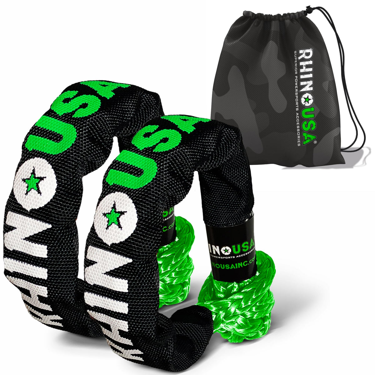 Rhino USA front packaging showing two soft shackles and label, promotes confidence