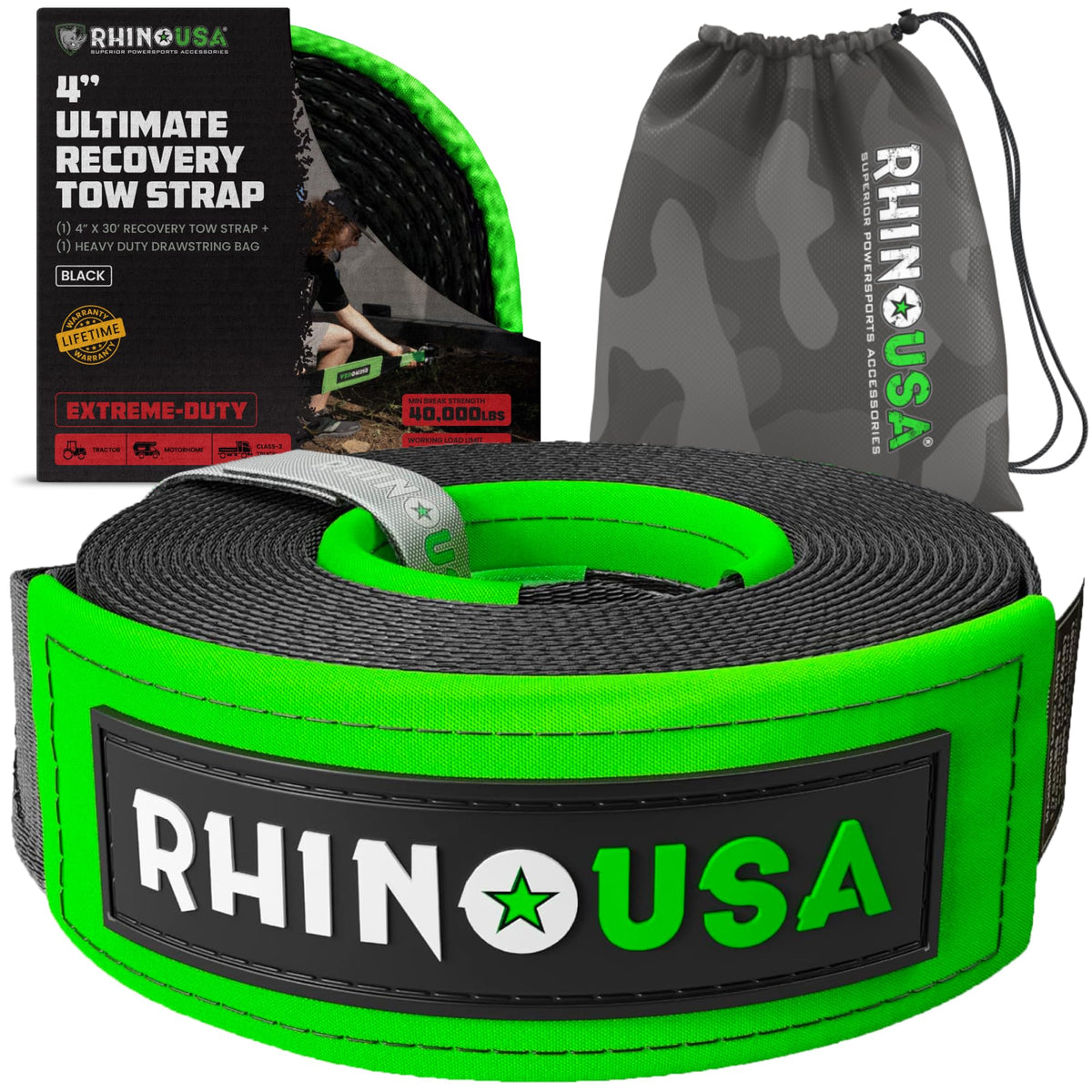 Rhino USA front packaging showing strap and benefits