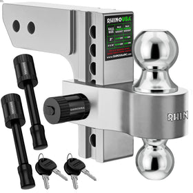 Rhino USA front view of adjustable 2 inch hitch showing robust construction and durability