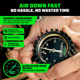 Rhino USA close-up of 2-inch gauge displaying clear numbers for accurate readings