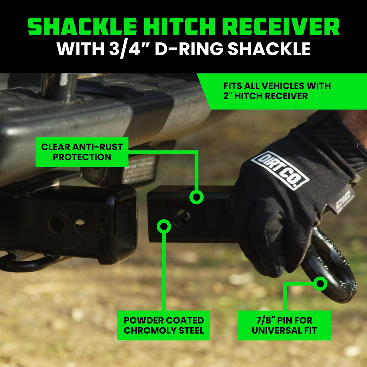 Rhino USA hitch adapter mounted in receiver demonstrating secure anchor