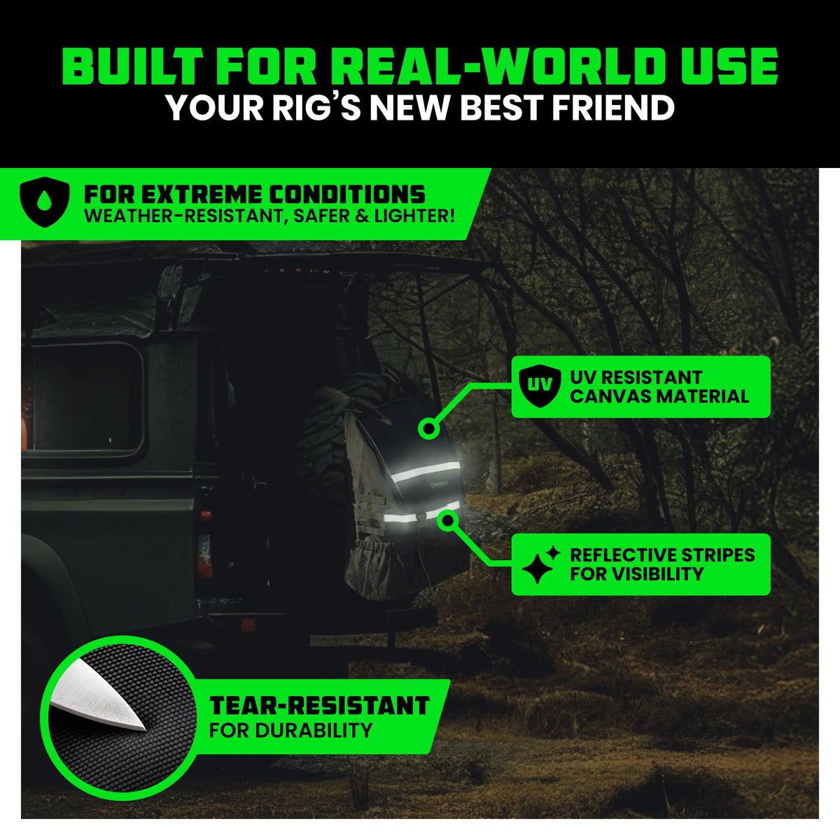 Rhino USA bag in use with camping gear keeping vehicle interior clean
