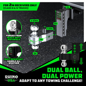 Rhino USA hitch installed on truck showing proper fit and improved trailer alignment