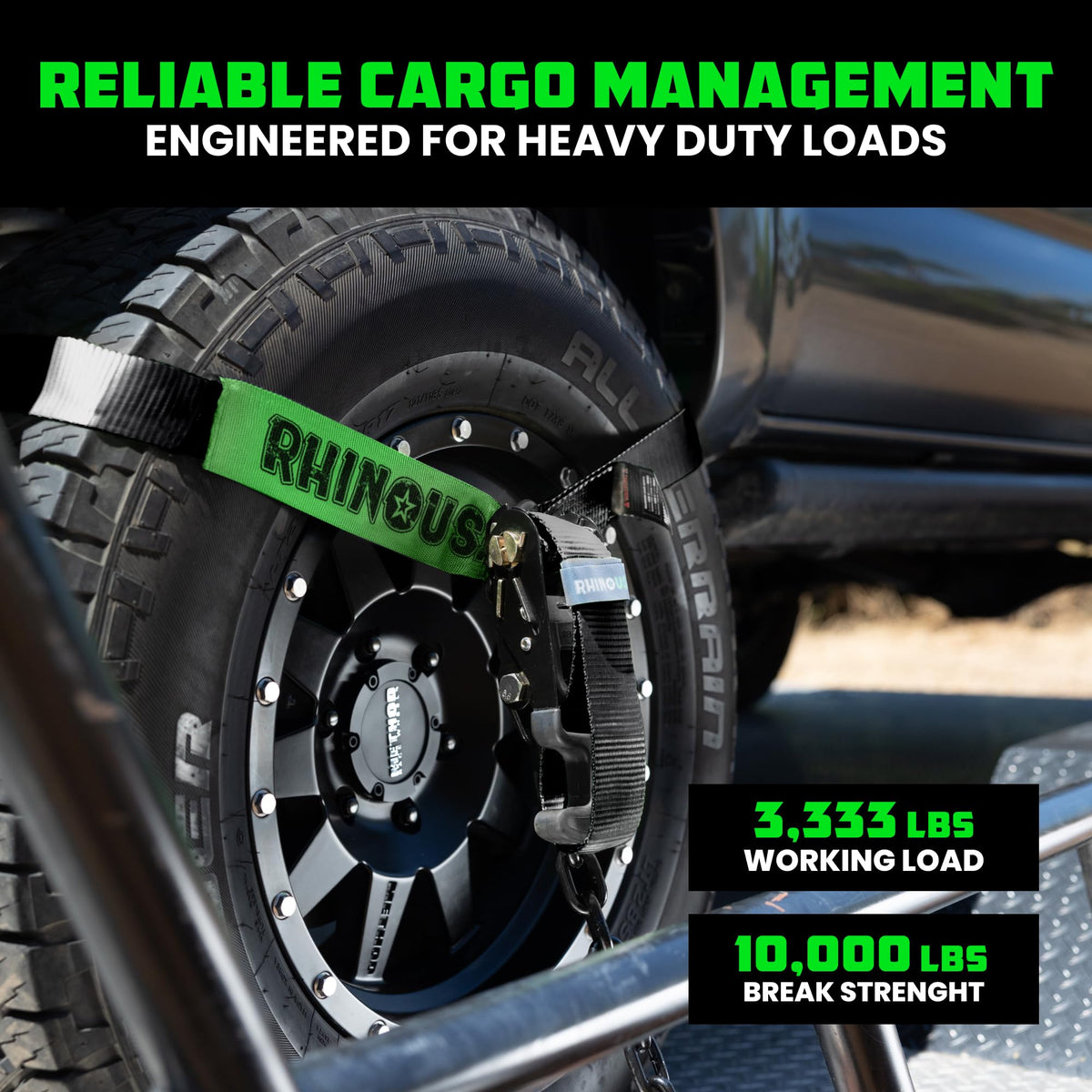 Rhino USA J-hook connection anchoring to trailer anchor for fast attachment