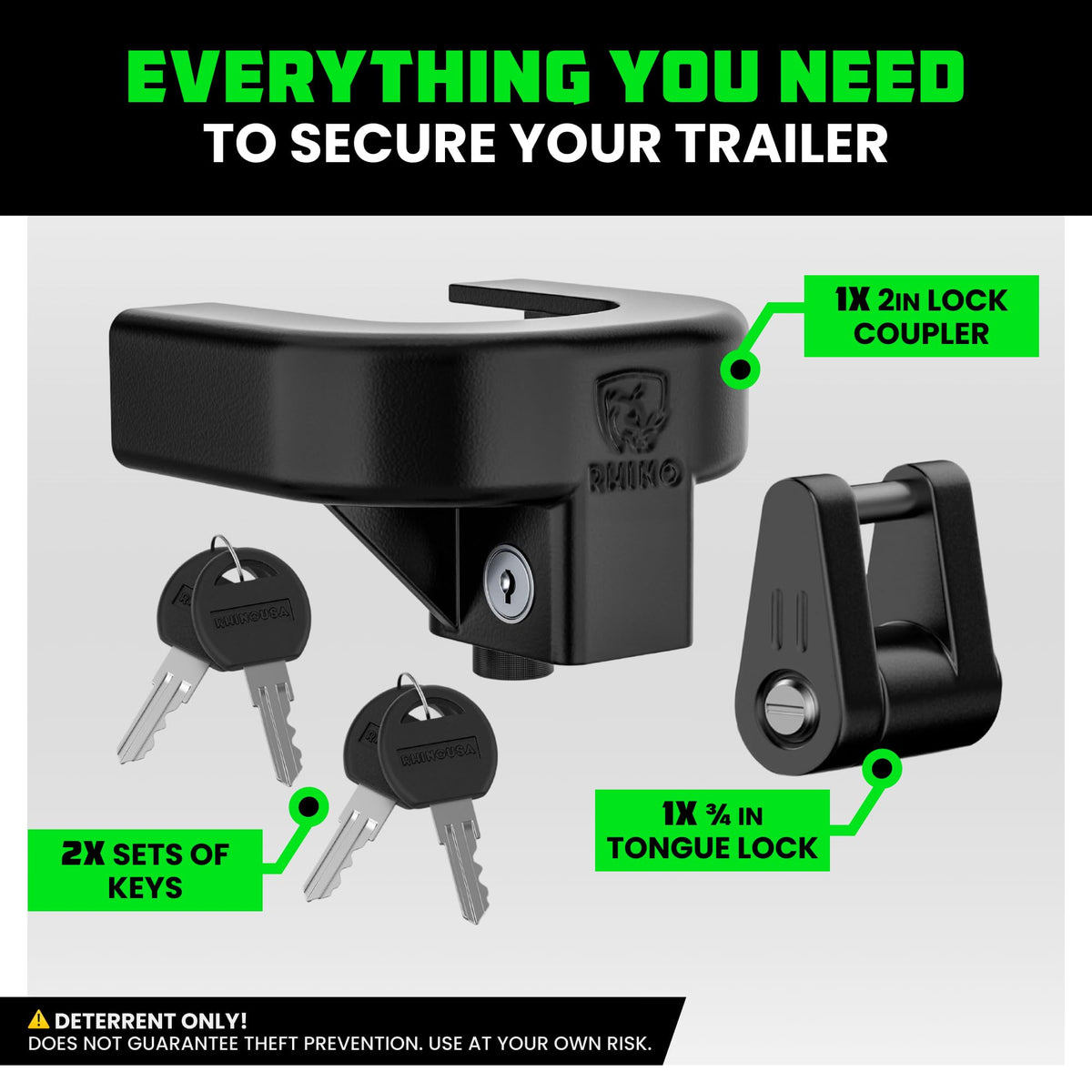 Rhino USA keys and included components showing ease of use and quick installation