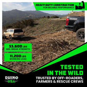 Rhino USA rope being used on sandy beach recovery showing effective performance in low-traction conditions