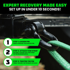 Rhino USA recovery kit stored in truck bed for compact convenience