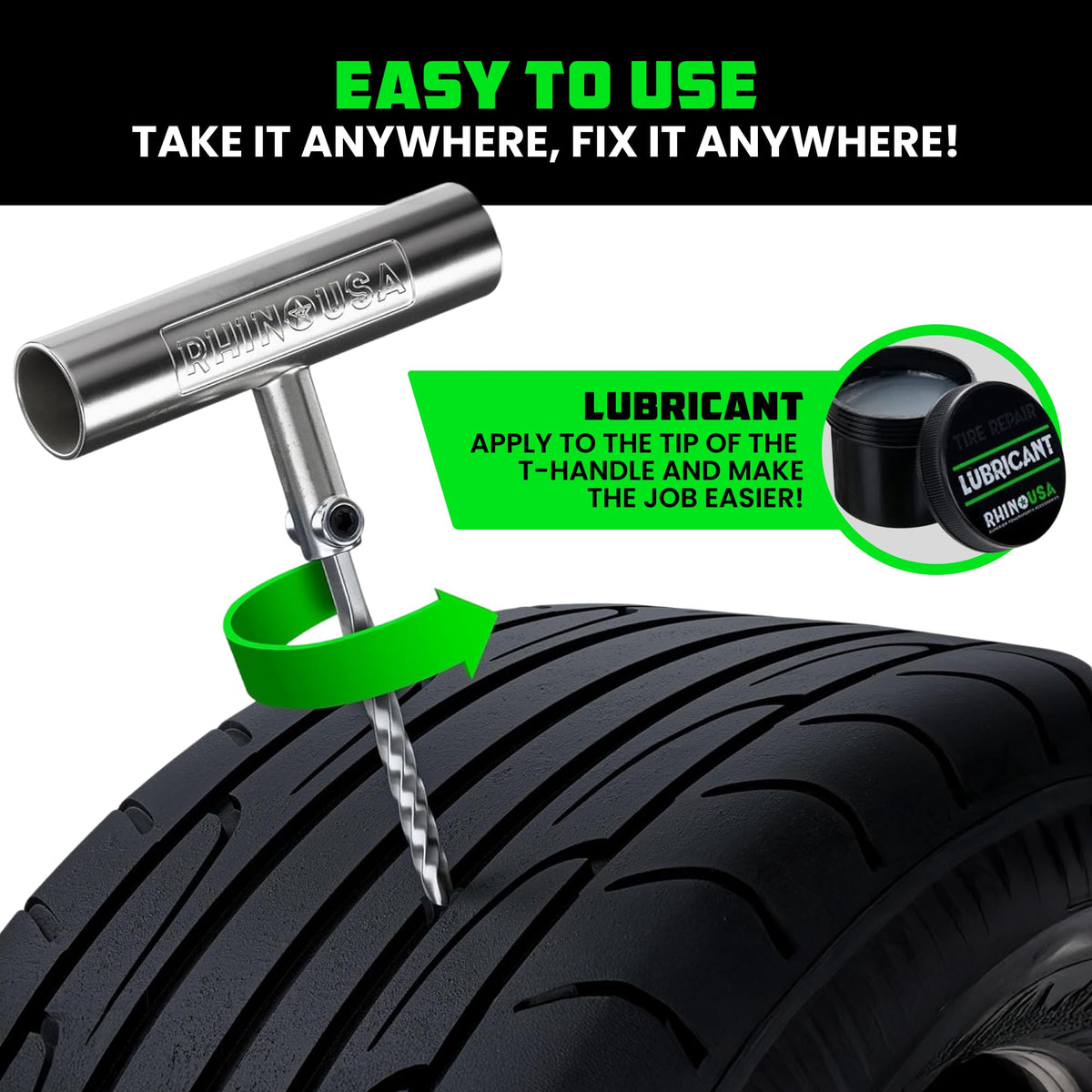 Rhino USA kit stored under a vehicle seat for convenient emergency access