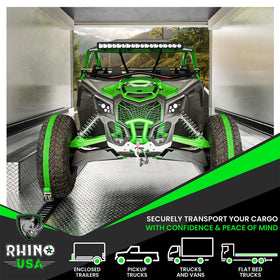 Rhino USA full kit layout showing rails, straps, rope tie-offs and O-ring anchors