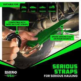Rhino USA product label and specs tag showing lab-inspected strength benefit