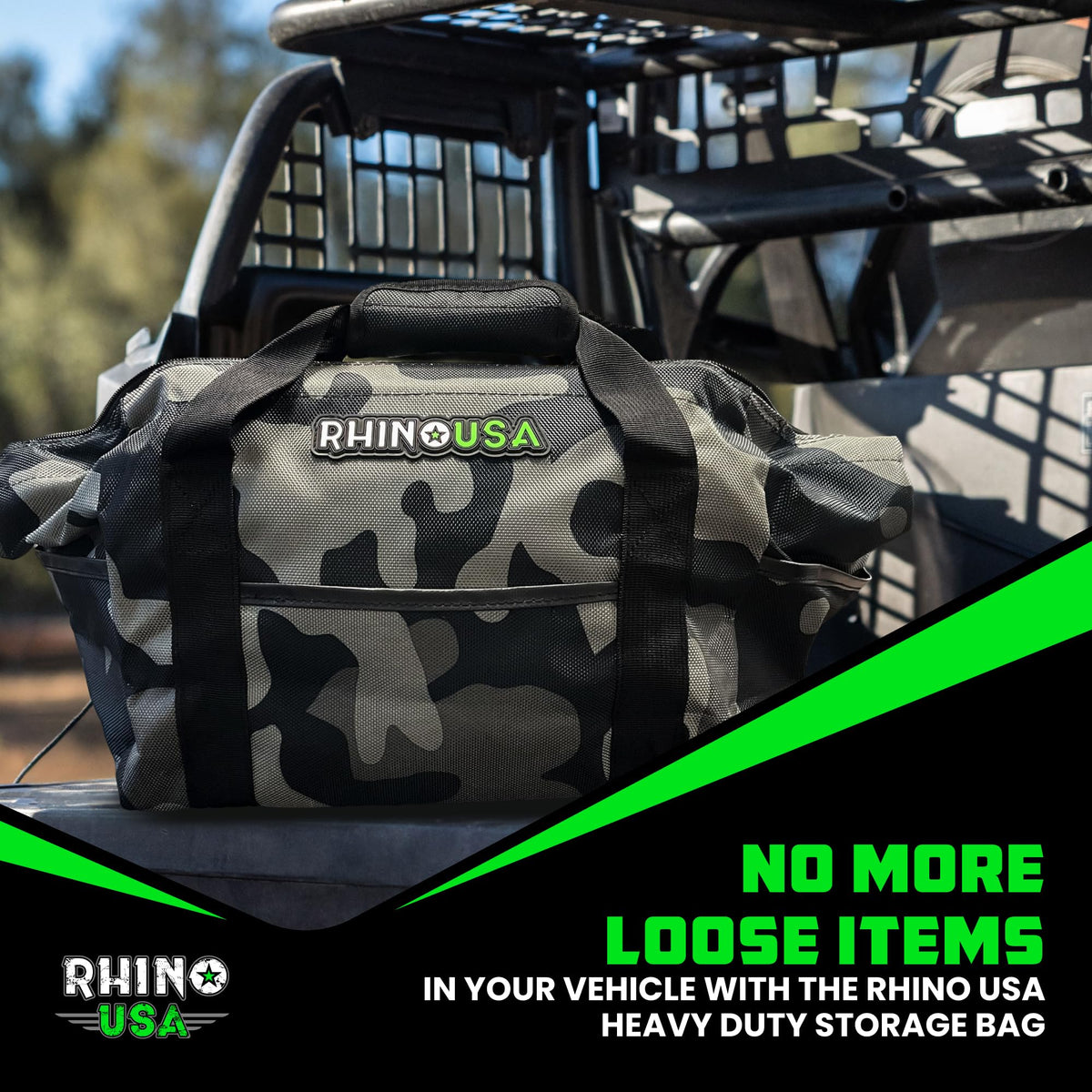 Rhino USA bag being loaded during off-road packing showing convenience and durability