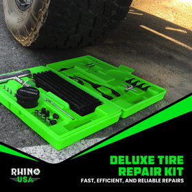 Rhino USA used on an off-road tire demonstrating quick puncture repair benefit