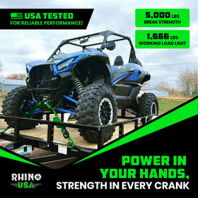 Rhino USA straps used on trailer demonstrating secure transport