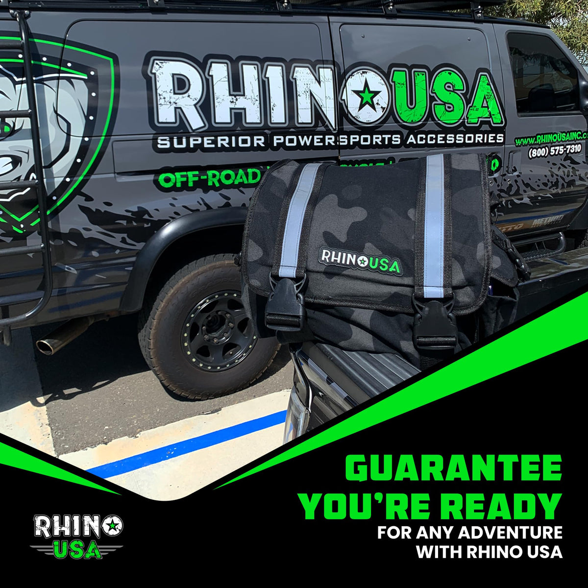 Rhino USA bag placed in truck bed during recovery showing vehicle-ready organization benefit