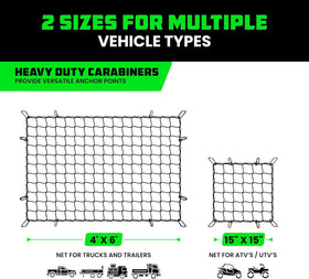 Rhino USA mini net fitted on ATV rack to secure small gear