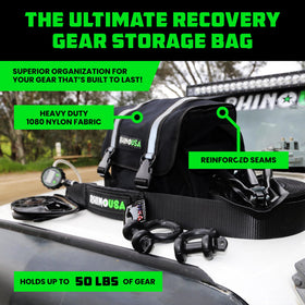 Rhino USA open bag interior with organized compartments for straps and tools for quick retrieval
