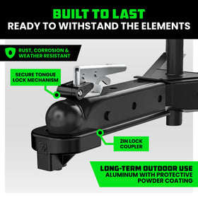 Rhino USA powder coat finish detail demonstrating corrosion resistance and weather protection