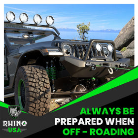 Rhino USA powder-coat finish detail showing rust resistance and weather protection