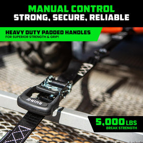 Rhino USA close-up of zinc-plated ratchet mechanism for durable operation