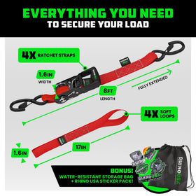 Rhino USA ratchet EZ-Release mechanism view enabling quick strap release