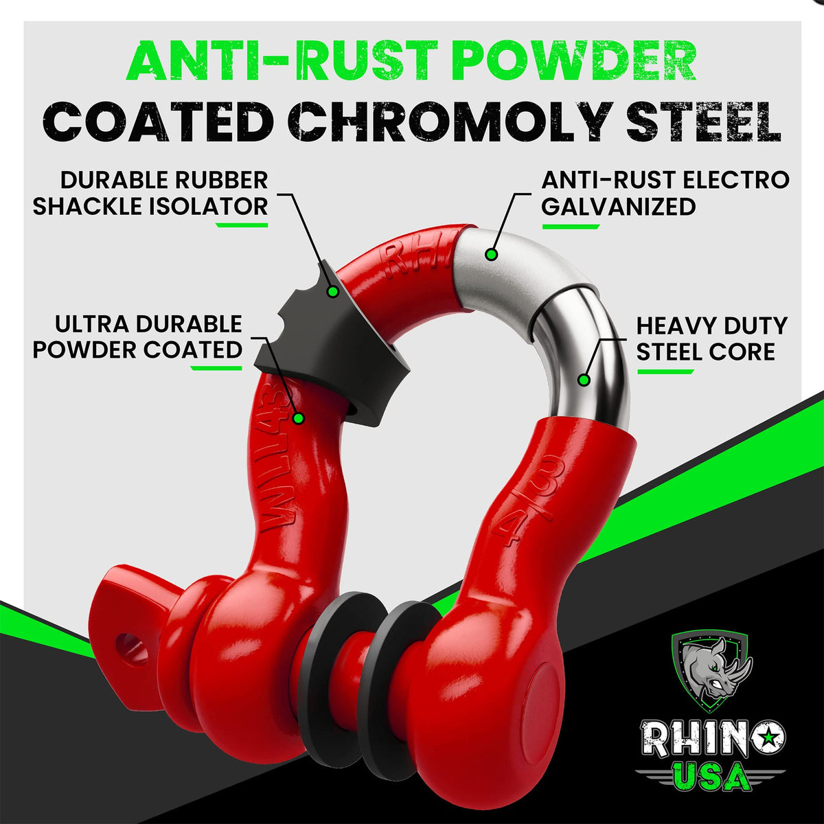 Rhino USA close-up of 7/8-inch shackle pin highlighting precise fit and secure mounting