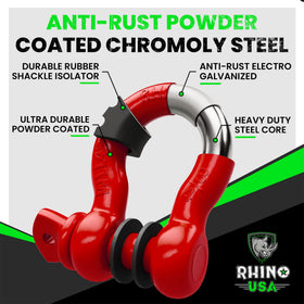 Rhino USA close-up of 7/8-inch shackle pin highlighting precise fit and secure mounting