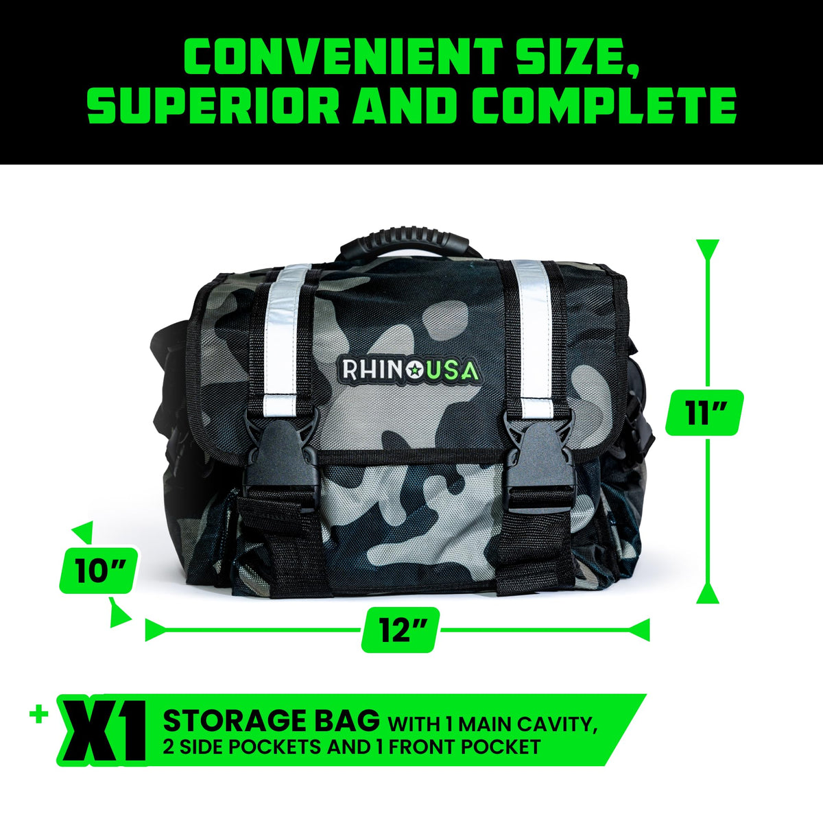 Rhino USA shoulder strap being carried by hand showing portability benefit for field use