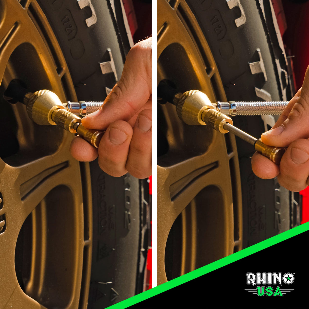 Rhino USA size comparison in hand showing compact heavy-duty feel and trail-ready portability