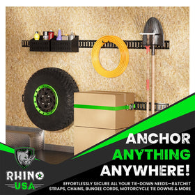 Rhino USA rails next to common tools to show scale and easy planning