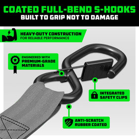 Rhino USA soft loop attachment wrapped on a frame to simplify anchoring and prevent damage benefit