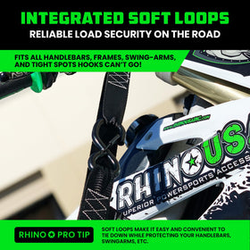 Rhino USA soft loop detail wrapped around handlebar protecting paint and preventing scratches