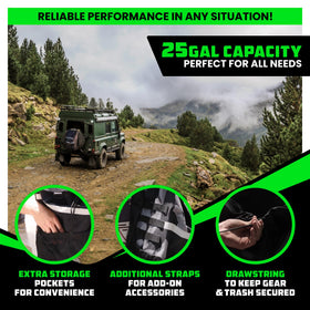 Rhino USA X-strap detail demonstrating fast secure installation on spare tire