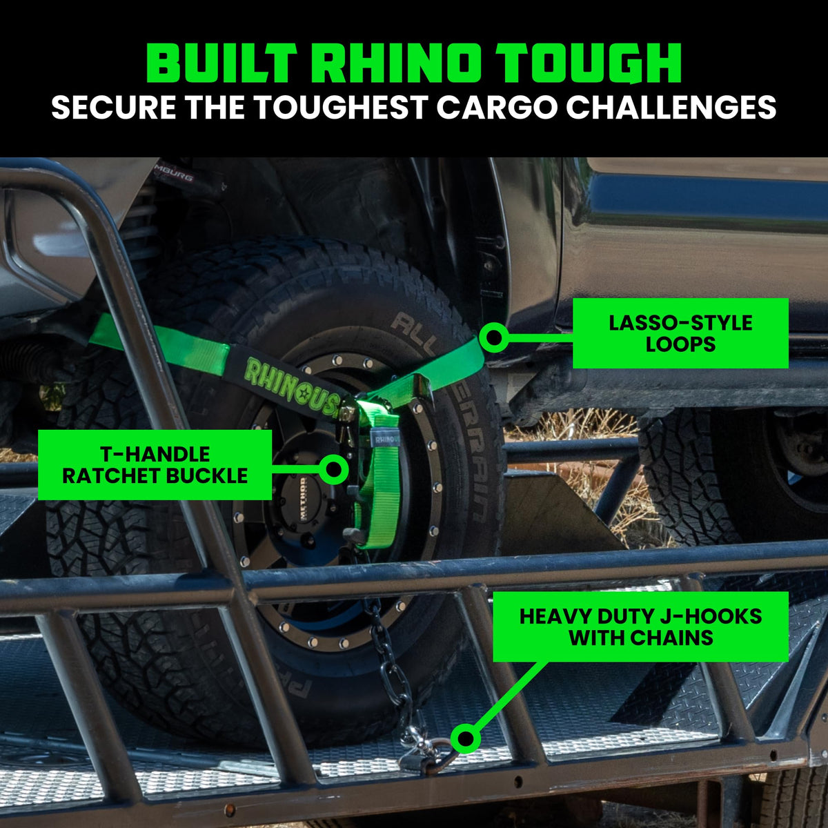 Rhino USA T-handle ratchet closeup with durable grip and fast tensioning