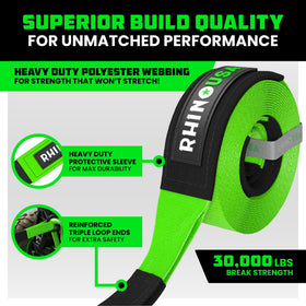 Rhino USA close-up of polyester webbing demonstrating durable texture