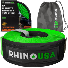 Rhino USA front packaging showing strap and rating for dependable recovery