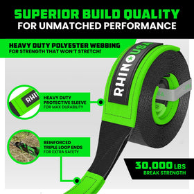 Rhino USA triple-reinforced loop end detail for secure attachment benefit