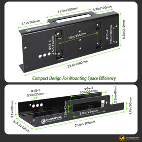 RHINOVAL plate thickness shown next to ruler for compact strength benefit