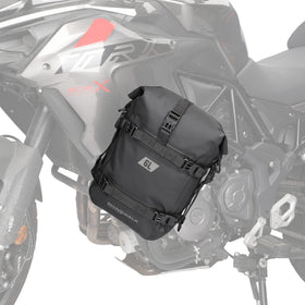 Rhinowalk front view on crash bar showing compact waterproof storage