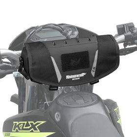 Rhinowalk handlebar bag front view showing compact storage and quick access
