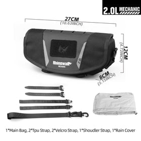 Rhinowalk handlebar bag with rain cover protecting contents from water