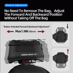 Rhinowalk bag mounted on a Harley demonstrating convenient everyday use
