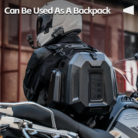 Rhinowalk lifestyle road trip setting showing durable luggage on a touring ride