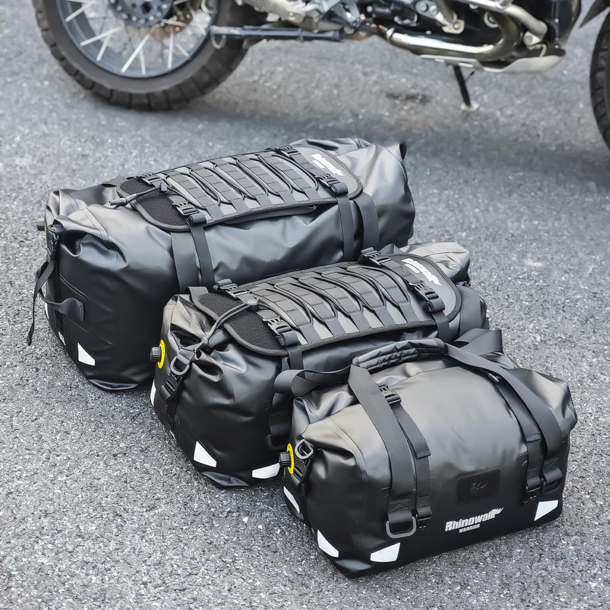 rhinowalk lifestyle weekend tour setup showing versatile packing