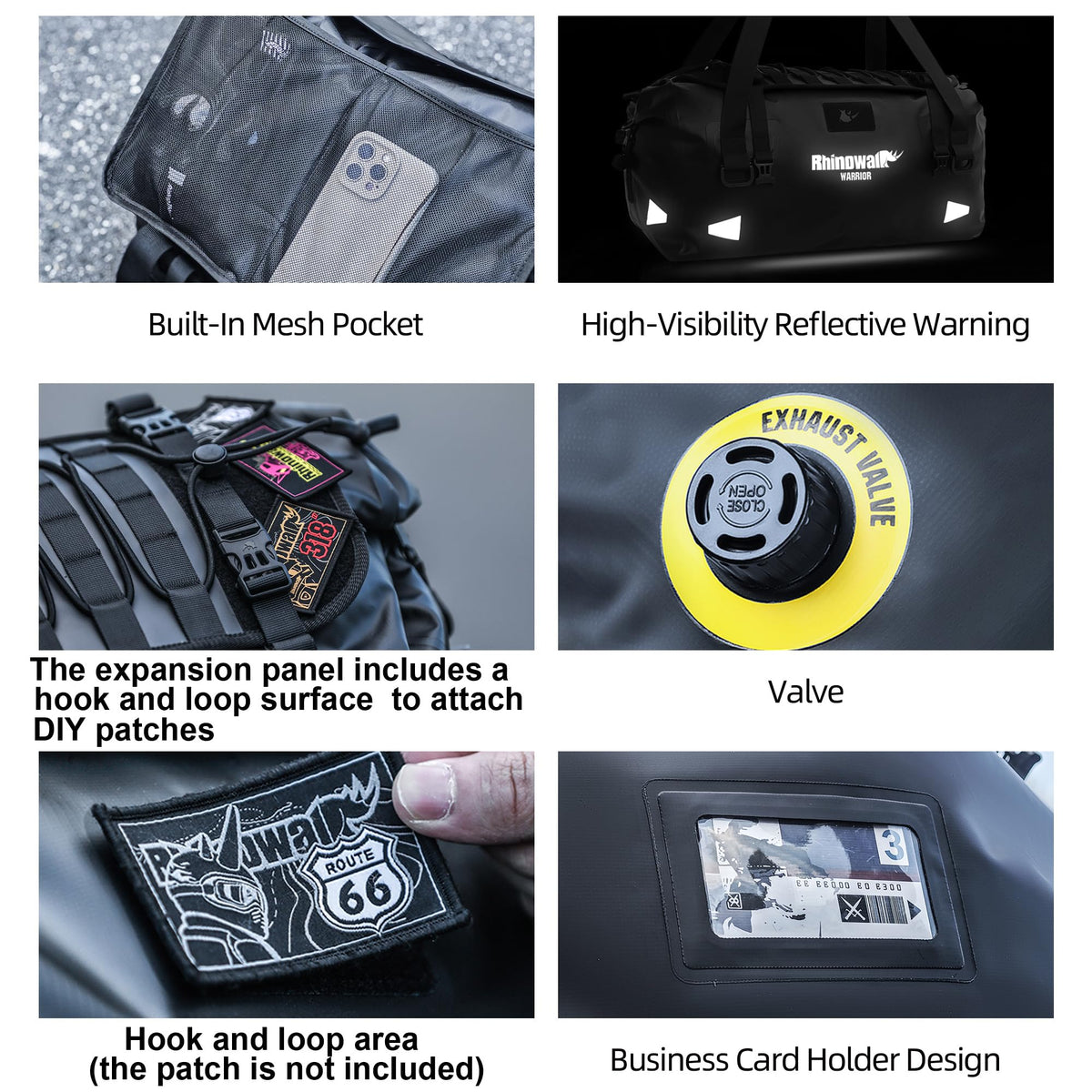 rhinowalk molle expansion panel illustrating modular attachment options