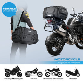 Rhinowalk mounted on ADV bike showing stable attachment and riding security benefit