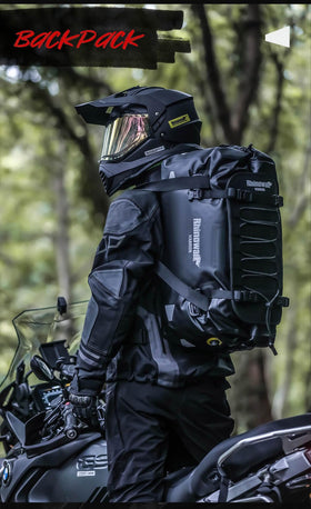 rhinowalk mounted on motorcycle rear seat for secure touring carry