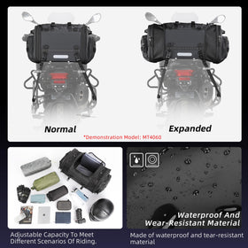 Rhinowalk rain cover protecting helmet and contents in wet weather