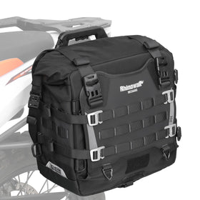 Rhinowalk saddlebag front view showing compact secure storage benefit