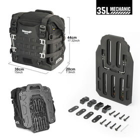 Rhinowalk saddlebag mounted on motorcycle demonstrating stable fit