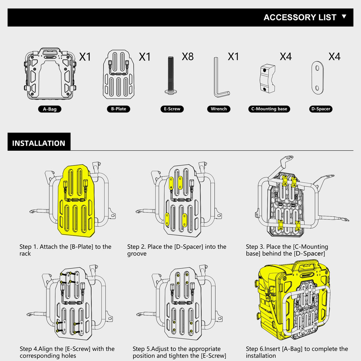 Rhinowalk bag beside helmet for scale showing 35L capacity
